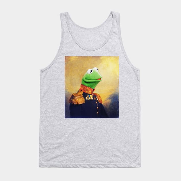 Kermit the Frog Retro Military Portrait Tank Top by UselessRob